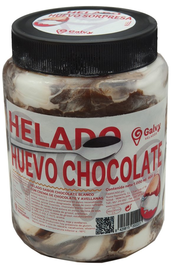 Tarro Helado Huevo Chocolate. 1 L