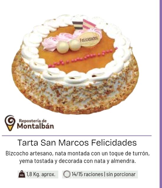 Tarta San Marcos felicidades 