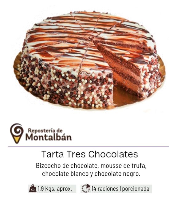Tarta tres chocolates 