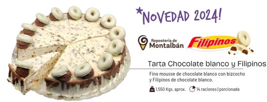 Tarta chocolate blanco y filipinos