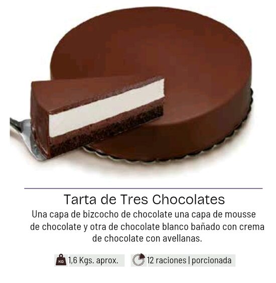 Tarta tres chocolates 
