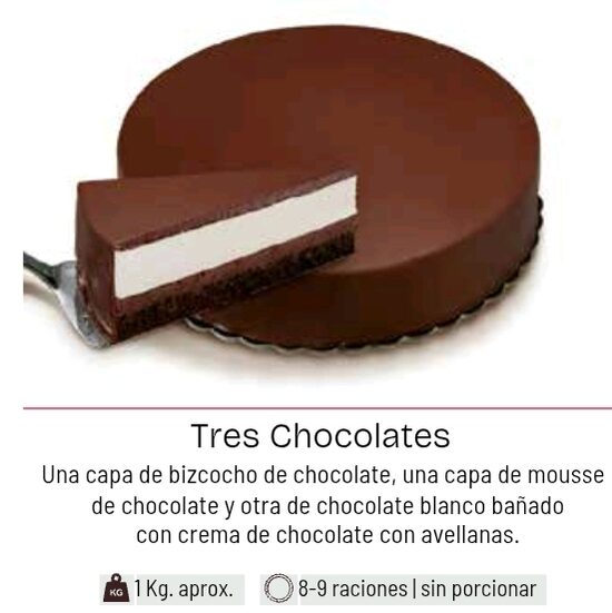 Tarta Tres Chocolates Benjamina 