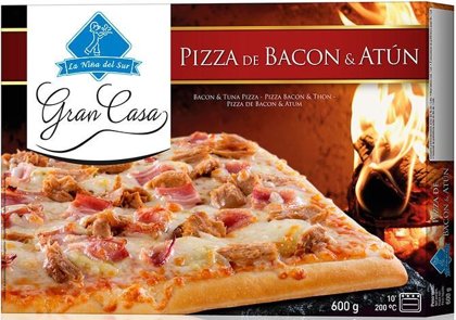 Pizza Gran Casa Bacon y Atún 600g. PACK 5 UNIDADES