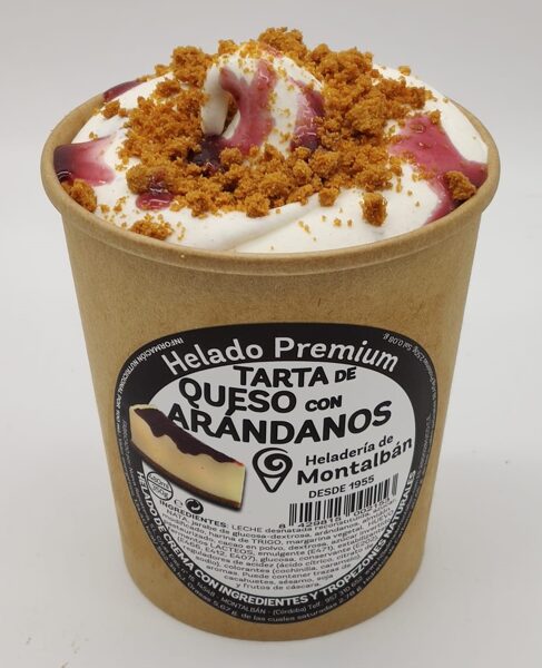 Helado Premium Tarta de Queso con Arandanos. 500ml