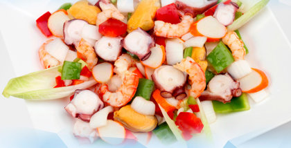 Base para Salpicón: Ensalada de mariscos. 880g